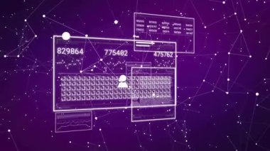 Gösterge paneli oluşturma ızgarasında kaybolan katmanlar ve ölçekleri görüntülemek için güncelleyen simgeler yüklendiğinde. Futuristik, teknoloji, yenilik, veri görselleştirme, siber, soyut, dijital ağ