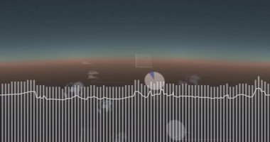 Dalga formu başlangıç simgeleri açılıyor, grafikler yükseliyor, canlı veri görünümü için kod yayınlanıyor. Teknoloji, analitik, panel, veri, zeka, yenilik, dijital