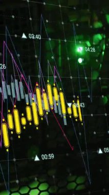 Animation of financial data processing over computer servers. Global business, finances, computing and data processing concept digitally generated video.