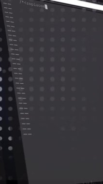 Siyah arkaplan üzerinde dijital veri işleme animasyonu. Dijital olarak oluşturulmuş küresel bağlantılar, hesaplama ve veri işleme kavramı.