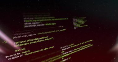 3 boyutlu kozmik boşluk açılıyor neon kod parçaları oluşuyor, dönüyor, renk değişimiyle yeniden düzenleniyor. Dijital, fütüristik, soyut, neon, teknoloji, uzay, yenilik