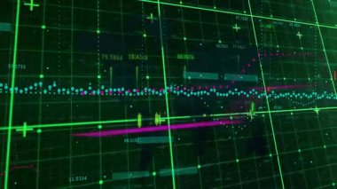 Şebeke aydınlatma mor taban çizgisi, barların patlaması, mor eğri gölgeleme, zirveye tırmanma eğilimi. Dijital, analitik, fütüristik, arayüz, teknoloji, performans, hareket