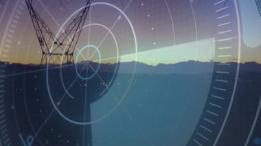 Yüksek çözünürlüklü tarama kulede soluklaşır. Animasyon gözlemlenir. Dönen halkalar bölgeyi temizler. Araştırma, teknoloji, altyapı, endüstriyel, fütüristik, siber güvenlik, uzaktan kumanda