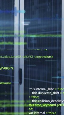 Animation of data processing over computer servers. Global business, finances, computing and data processing concept digitally generated video.