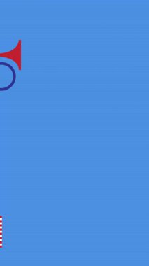 Amerikan bayrakları ve bağımsızlık günü simgeleri mavi arka planda hareket ediyor. Vatanseverlik ve kutlama konsepti dijital olarak oluşturulmuş imaj.