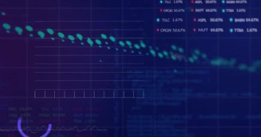 Teal veri akışı şebeke boyunca çapraz hareket ederek azalma başlatarak eğilimleri gösteren yüzdeleri güncelliyor. Fütürist, teknoloji, analitik, gösterge paneli, minimalist, yenilikçi, dinamik