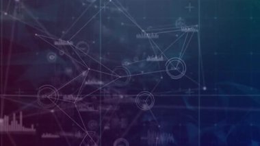 Donanma uzayındaki bağlantı ağının animasyonu. küresel bağlantılar, teknoloji ve dijital arayüz konsepti dijital olarak oluşturulmuş video.