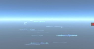 Mavi gradyan ve sürüklenen dalga biçimleriyle başlayarak, büyümeyi görselleştirmek için yüzen rozetler. Canlandırma, veri görselleştirme, dijital, metrik, teknoloji, arayüz, soyut