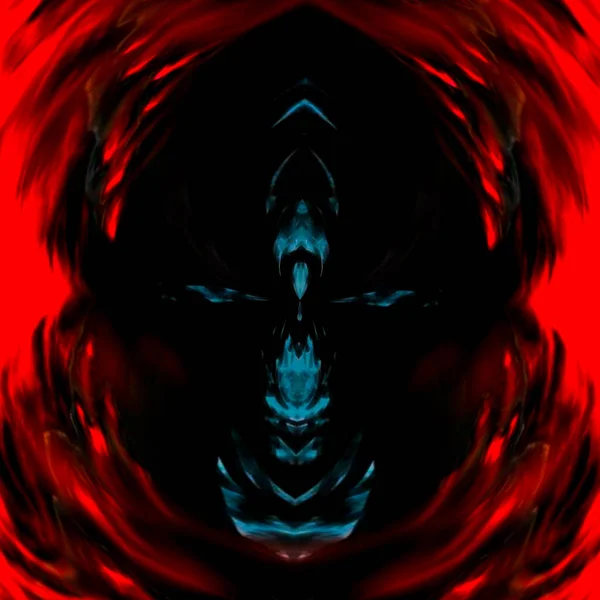 Färg Rök Monster Illusion Ansikte Design Isolerad Svart Bakgrund Geometriserien — Stockfoto