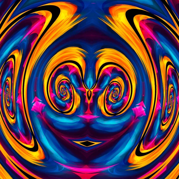 Abstraktes Gesicht Der Optischen Täuschung Vor Leuchtend Buntem Hintergrund Eine — Stockfoto