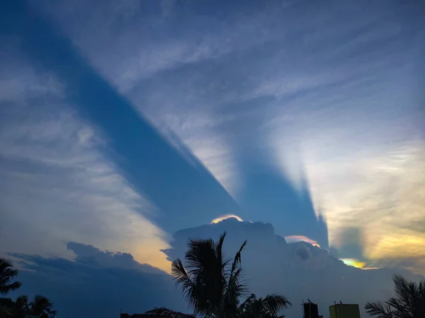 Splendido Cielo Serale Incredibile Cielo Colorato Tramonto Drammatico Maestosa Nube — Foto Stock