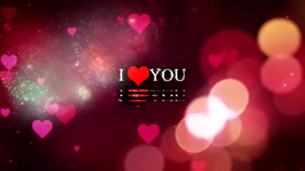 Kocham Cię Propozycja Kolorowa Animacja Tekstowa Romantyczne Słowo Kocham Cię — Wideo stockowe