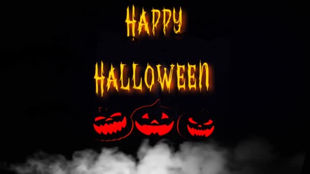 Halloween Night Background Animation Pumpkin Flying Bats Halloween Night Festival — Stock Video