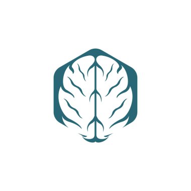 Fikir kavramını düşün. Beyin fırtınası gücü düşünen beyin Logotype simgesi.