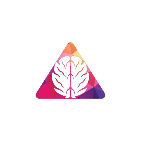 Design Logotipo Forma Triângulo Cerebral Criativo Pensar Conceito Ideia — Vetor de Stock