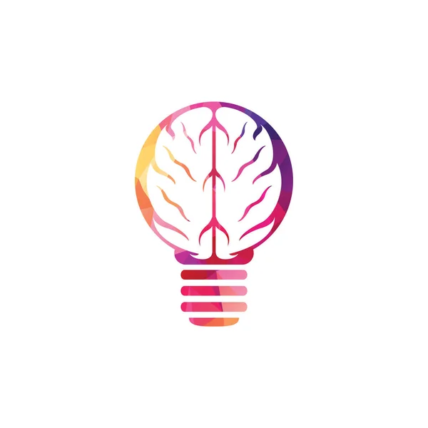 Conception Logo Ampoule Cerveau Icône Vecteur Cerveau Idée Ampoule Créative — Image vectorielle