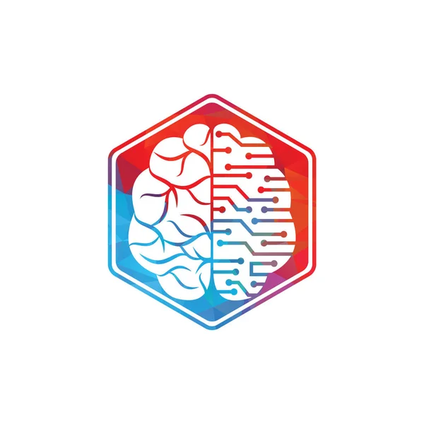 Beyin bağlantısı logosu tasarımı. dijital beyin logosu şablonu. Beyin fırtınası ikonu. Logo fikirleri. Fikir kavramı düşün.