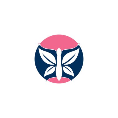 Kelebek vektör logo tasarımı. Güzellik salonu vektör logosu yaratıcı illüstrasyon.