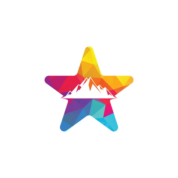 Yıldız Şeklindeki Dağ Logo Vektörü — Stok Vektör