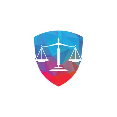 Kalkan Kanunu Logo Şablonu Tasarım Vektörü. Hukuk ve Avukat Logosu Tasarımı.