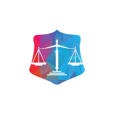 Kalkan Kanunu Logo Şablonu Tasarım Vektörü. Hukuk ve Avukat Logosu Tasarımı.