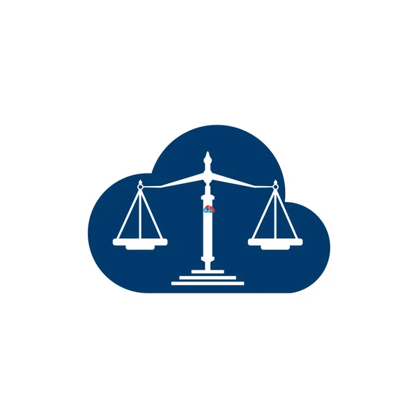 Conception Logo Cloud Scale Justice Cabinet Avocats Avocat Symbole Cabinet — Image vectorielle
