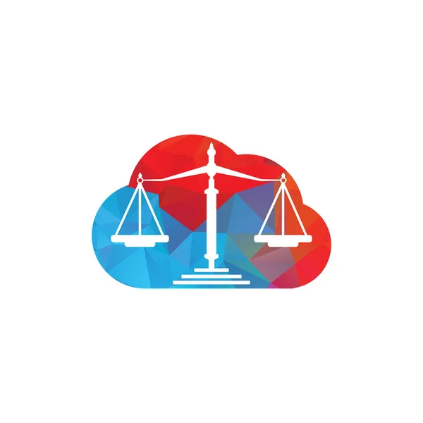 Cloud Scale Justice Logo Design Law Firm Lawyer Law Office — Stock Vector