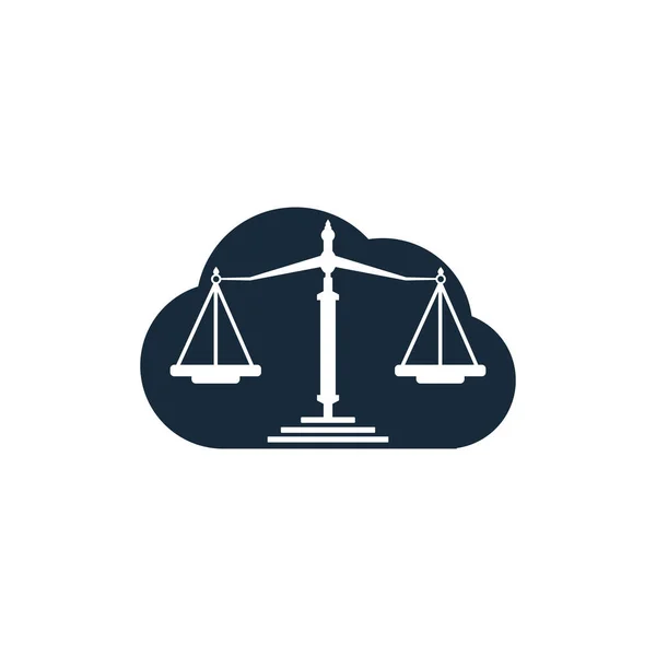 Návrh Loga Cloud Scale Justice Advokátní Kancelář Právník Nebo Symbol — Stockový vektor