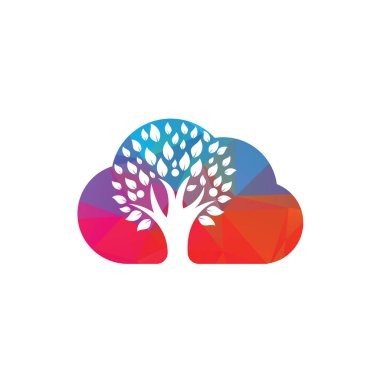 Bulut Ağacı Logosu Tasarımı. Soy ağacı işareti ve sembolü.