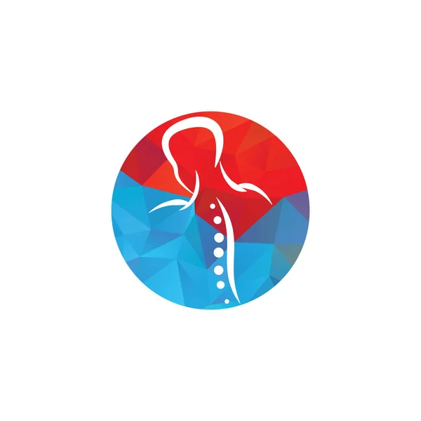 Ilustracja Wektora Chiropraktycznego Logo Design Ludzki Kręgosłup Ból Logo Logo — Wektor stockowy