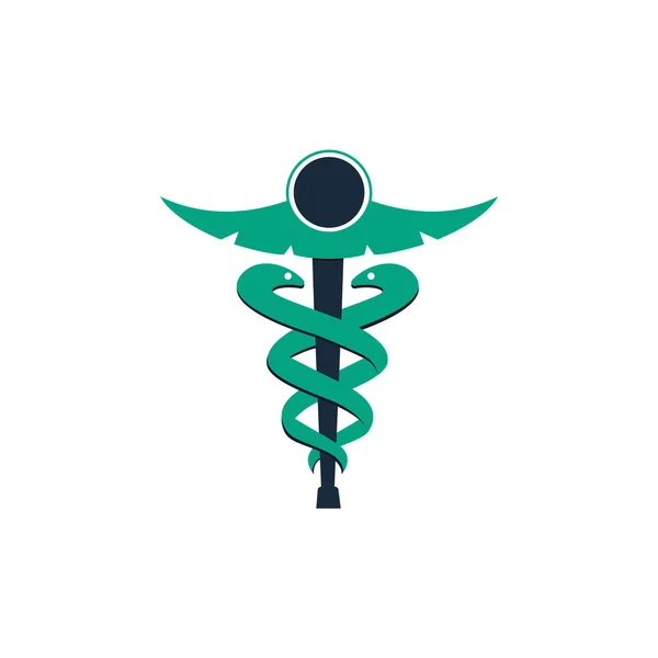 Медичний Логотип Caduceus Векторний Дизайн Значок Медичного Каскаду Ізольований Білому — стоковий вектор