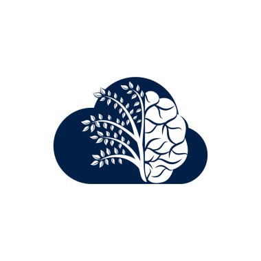 Modern beyin bulutu logosu tasarımı. Renkli beyin fikrini düşün..