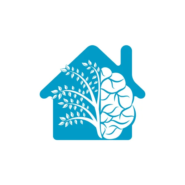 Сучасний Дизайн Логотипу Домашнього Дерева Мозку Подумайте Про Барвисту Ідею — стоковий вектор