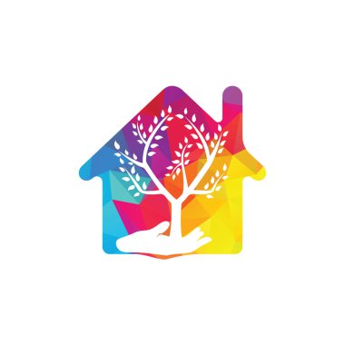 El ağacı ve logo tasarımı. Doğal bakım logosu. Spa logosu. Güzellik salonu veya yoga logosu.