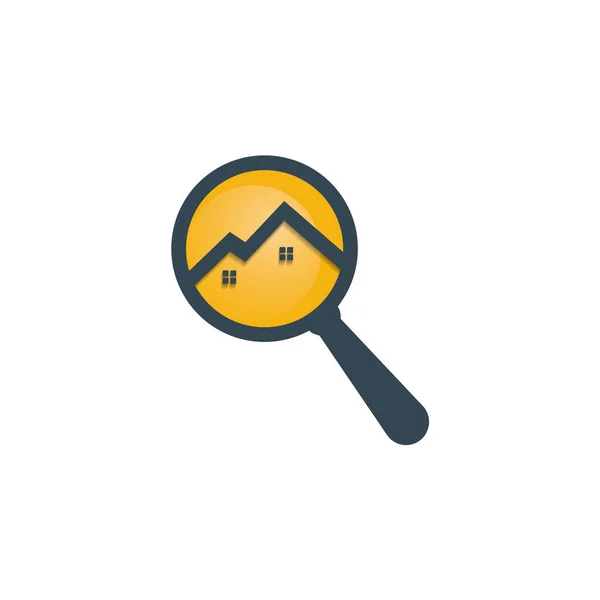 Finden Und Home Logo Design Vergrößerungsglas Haus Logo Design Für — Stockvektor