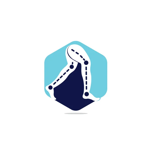 Wzornictwo Logo Protezy Nóg Projekt Wektora Kliniki Ortopedycznej Fizjoterapeutycznej — Wektor stockowy