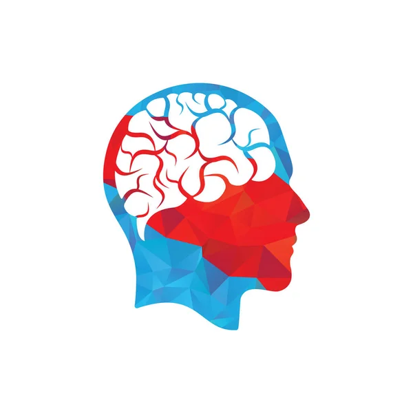 Głowa Wektorem Mózgu Projekt Ilustracji Ludzka Głowa Ikona Wektora Mózgu — Wektor stockowy