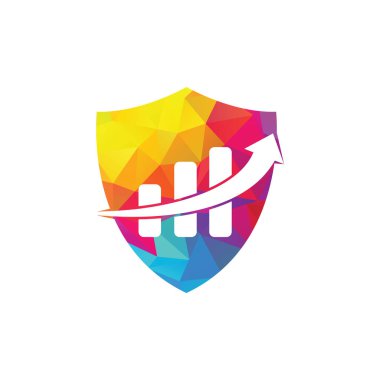 Business Finance Shield Logo vektör simgesi tasarımı. İş Mali ve Muhasebe Logosu Tasarım Şablonu.