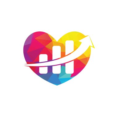 Business Finance Logo vektör simgesi tasarımı. Finans kalp şekli konsept logosu.
