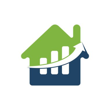 Ev işi finans logosu vektör simgesi tasarımı. Business House Finans ve Muhasebe Logosu Tasarım Şablonu.
