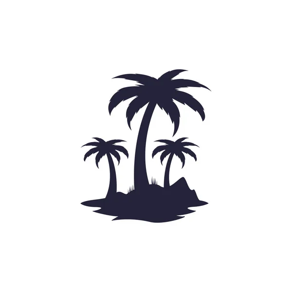 Tropical Beach Palm Tree Logo Design Creative Palm Tree Vector — Stock Vector