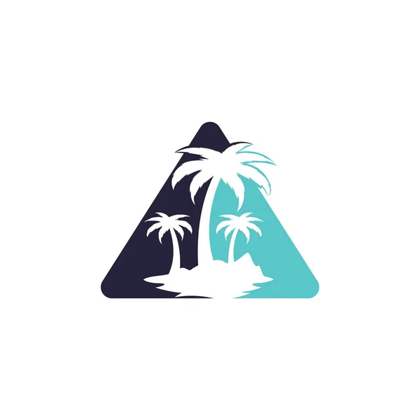 Tropical Beach Palm Tree Logo Triangle Shape Design Triangle Palm — Stock Vector