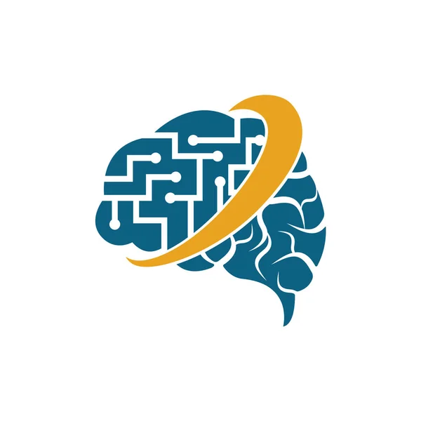 Conception Logo Connexion Cérébrale Modèle Logo Cerveau Numérique Neurologie Logo — Image vectorielle
