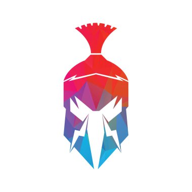 Sparta logosu. Eski Antika Spartalı savaşçı vektör tasarımı