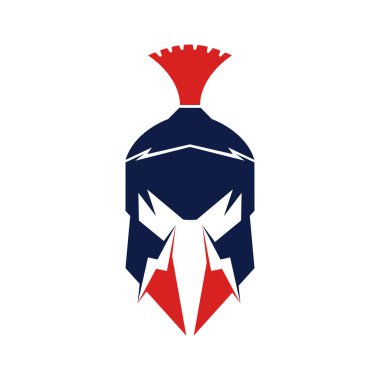Sparta logosu. Eski Antika Spartalı savaşçı vektör tasarımı