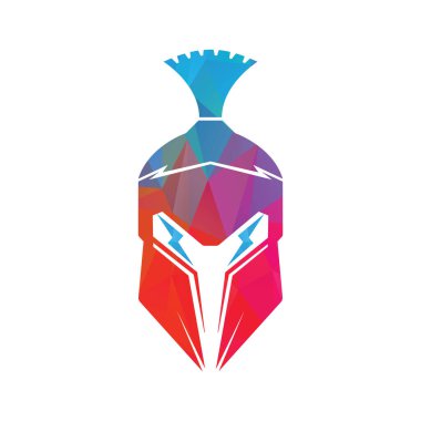 Sparta logosu. Eski Antika Spartalı savaşçı vektör tasarımı