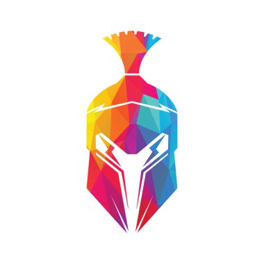 Sparta logosu. Eski Antika Spartalı savaşçı vektör tasarımı