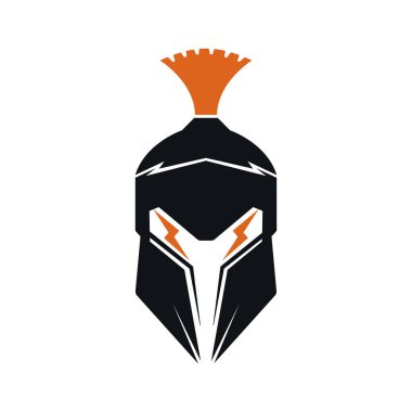 Sparta logosu. Eski Antika Spartalı savaşçı vektör tasarımı