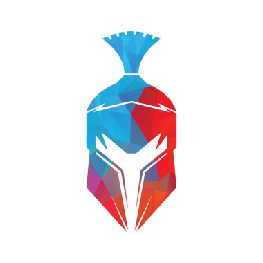 Sparta logosu. Eski Antika Spartalı savaşçı vektör tasarımı