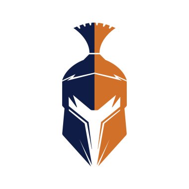 Sparta logosu. Eski Antika Spartalı savaşçı vektör tasarımı